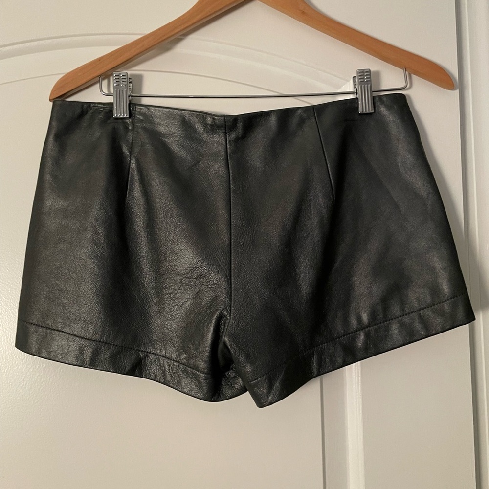 L’gence Metalic Leather Shorts